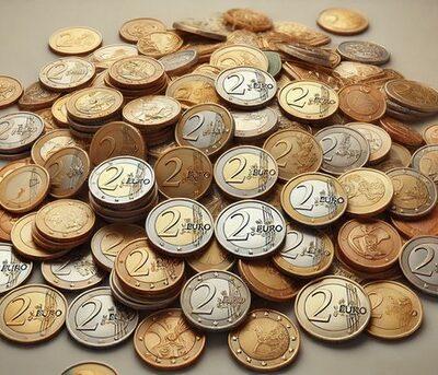 collection de pièces de deux euros